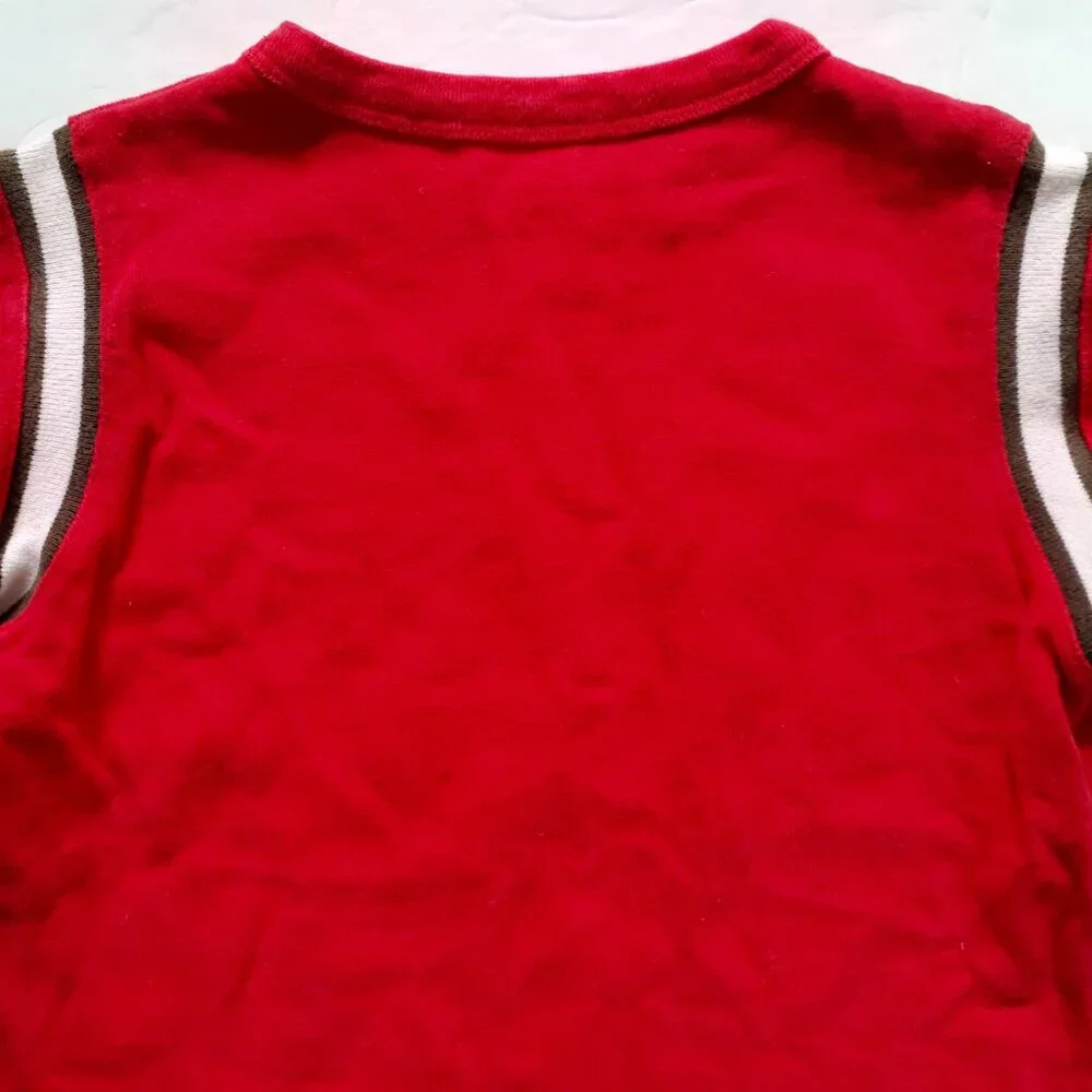 Carter's Boys T-Shirt Red Gray Long Sleeve Record Breaker 4T
